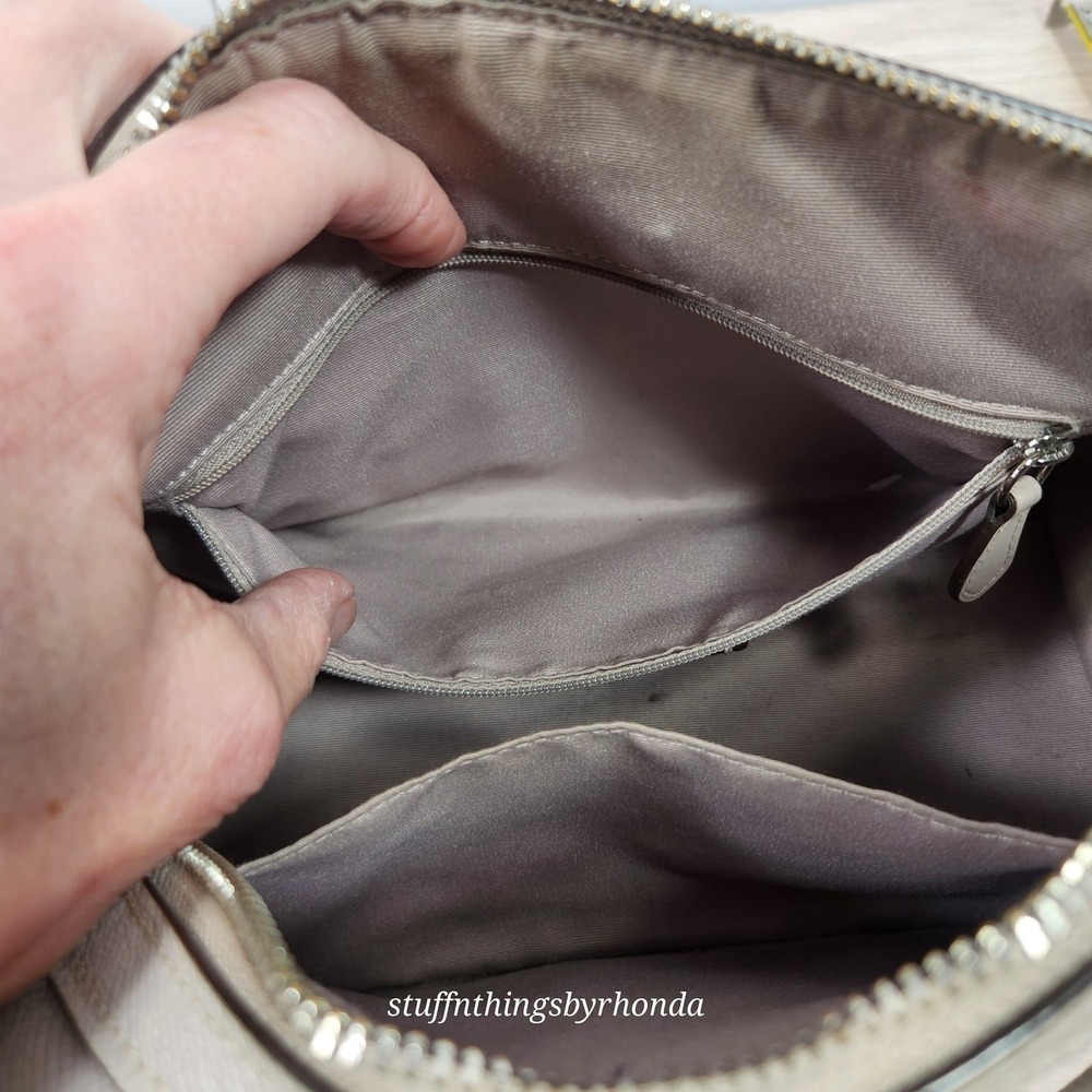 Coach Rowan Satchel Bag #79946 In Gray (no strap) Crossgrain‎ Leather Dec 2019 - Picture 10 of 16